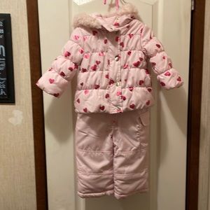 Carters Pink Girls Full Body Snow Suit